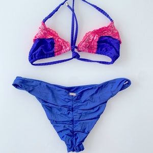 Beach Bunny Purple + Pink Lace Bikini